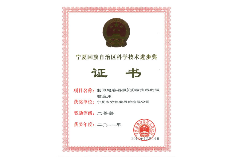 自治区科技进步奖-2011年